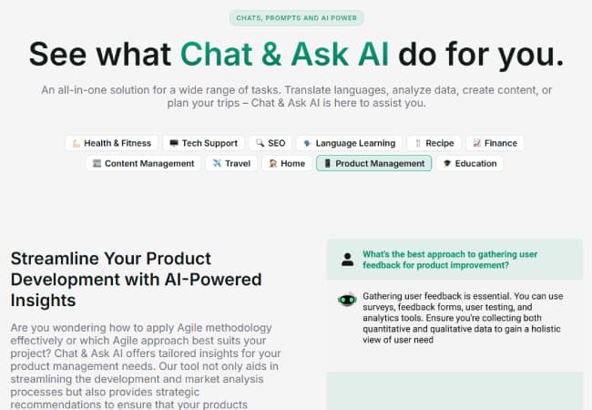 Chat Ask AI Product Details