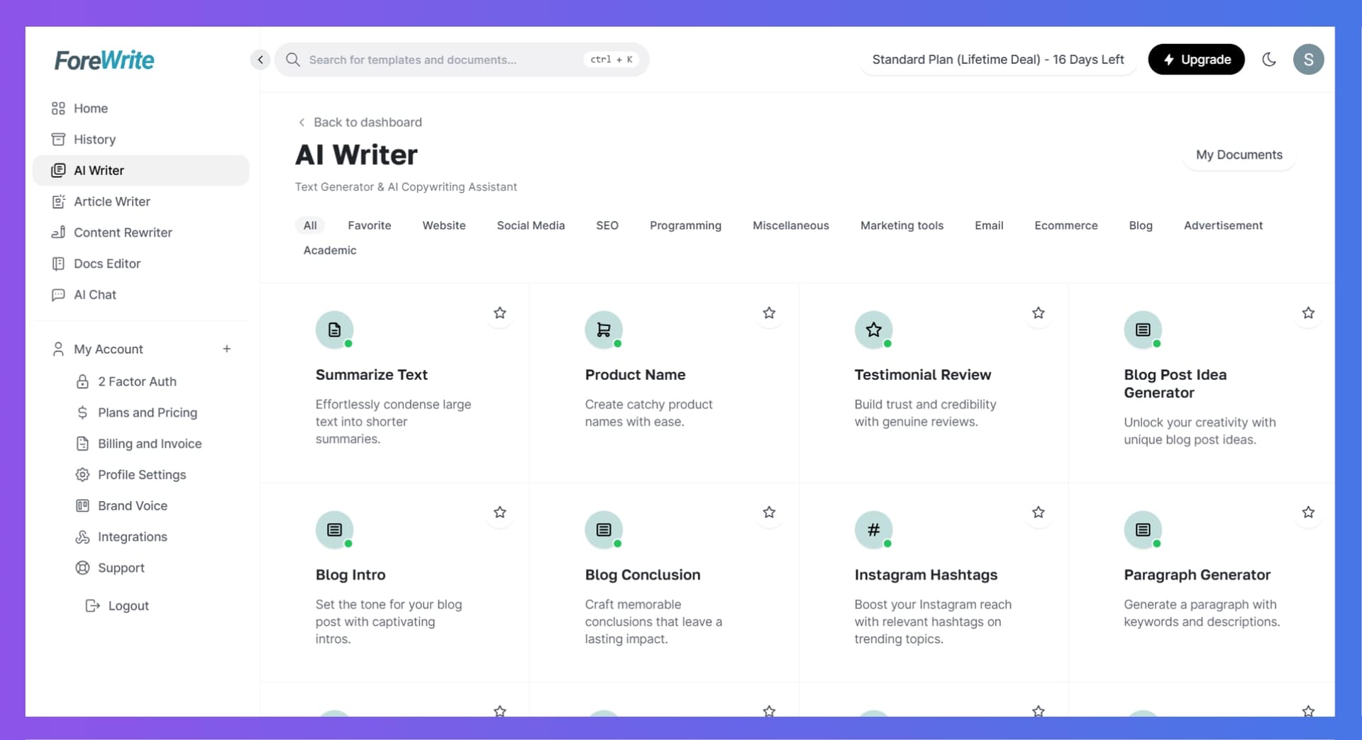 Forewrite Product Details