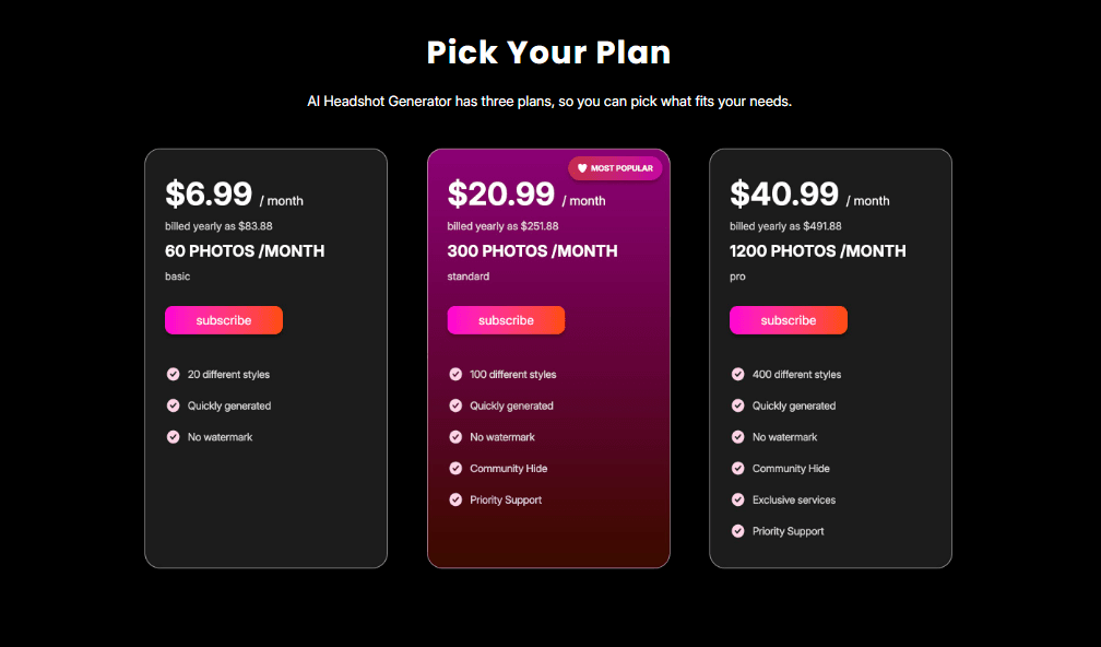 AI Headshot Generator Product Details