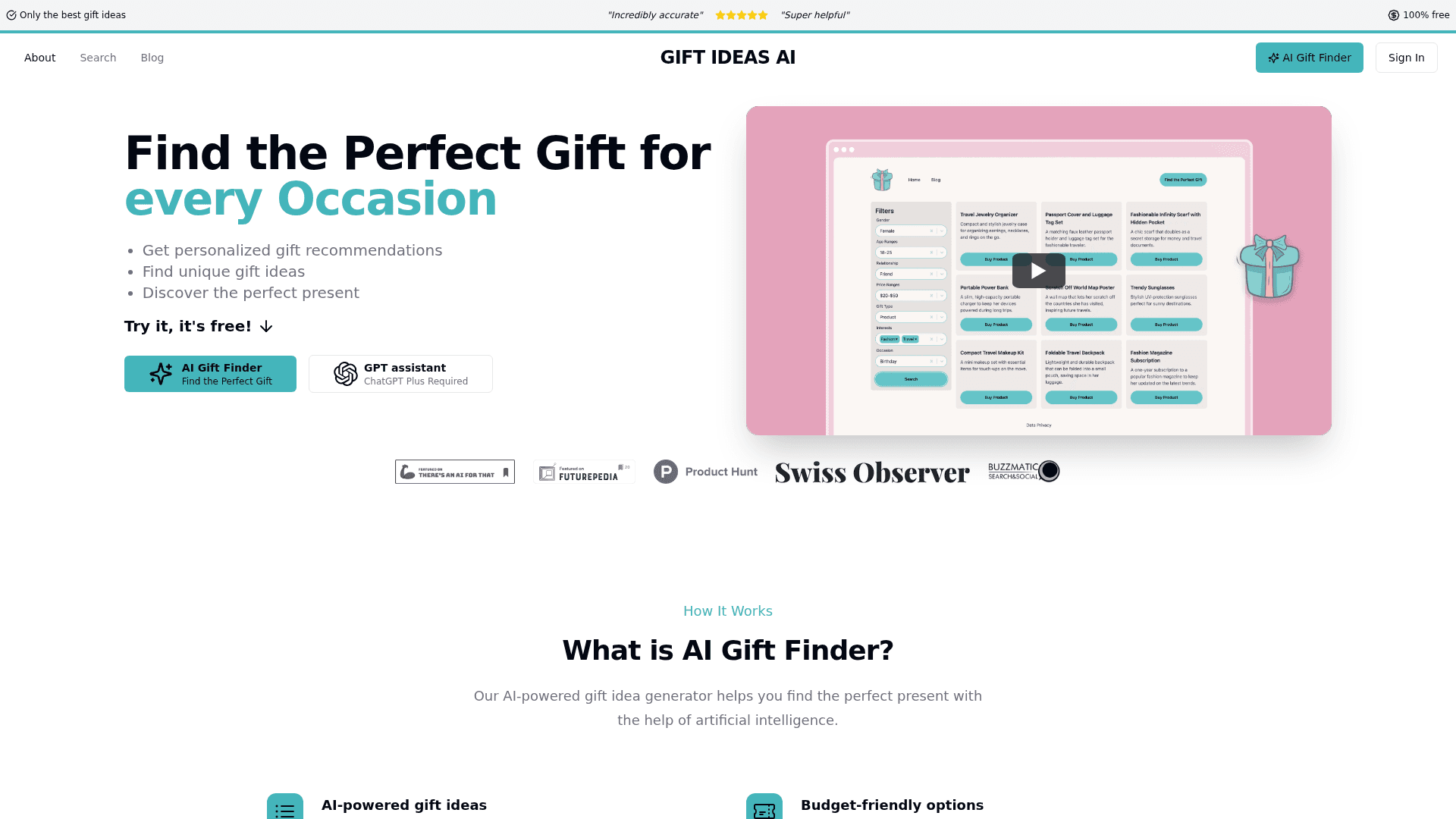 Gift Ideas AI Product Details