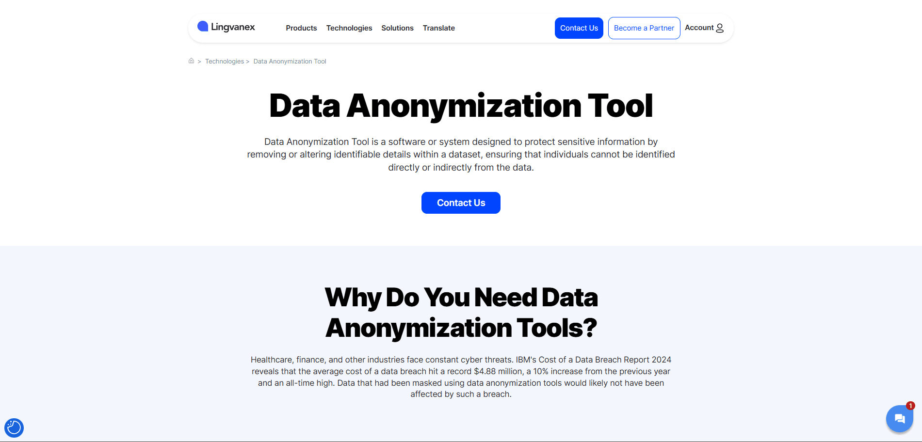 Lingvanex Data Anonymization Tool Product Details