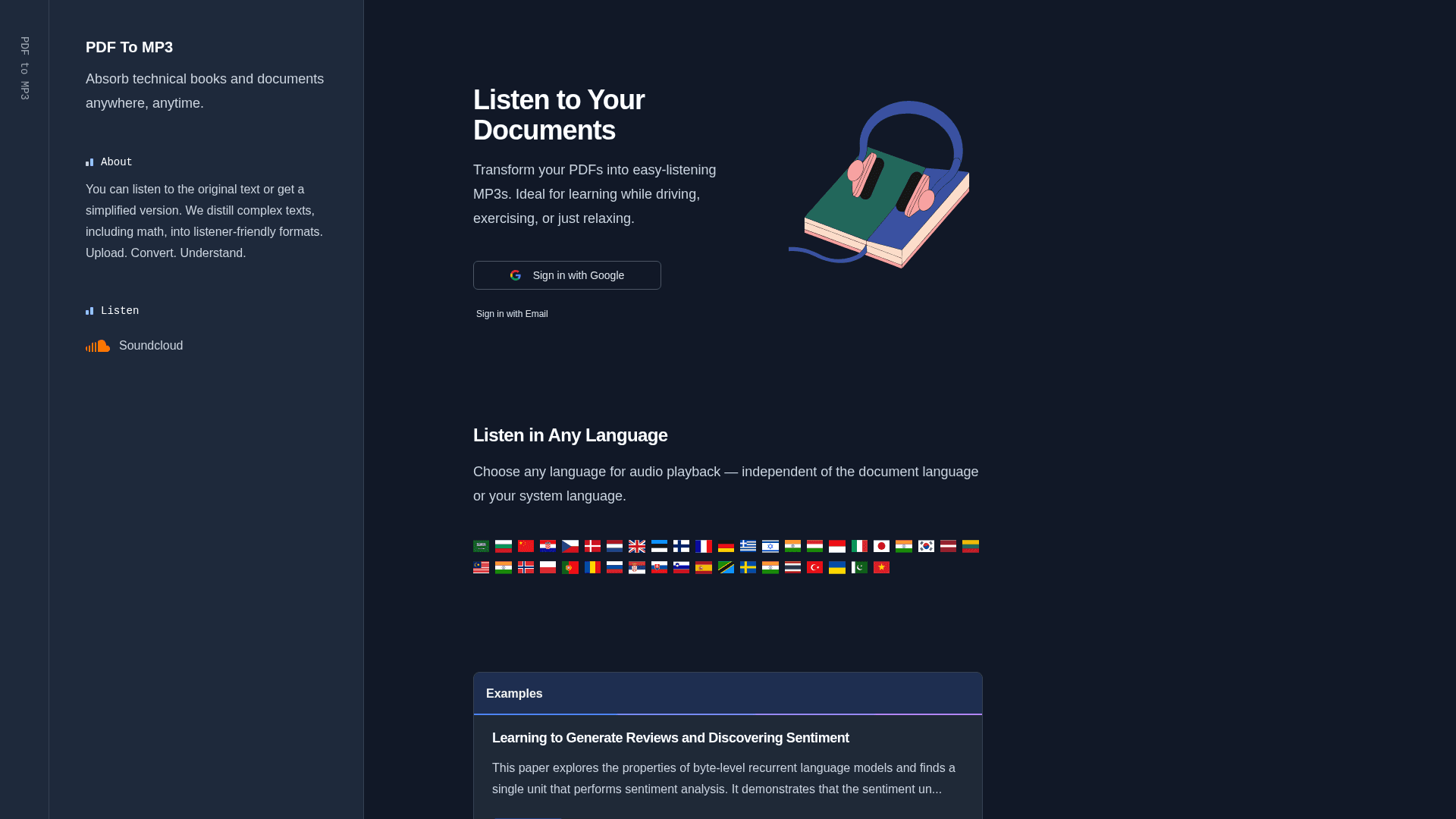 Pdf To Mp3 Product Details