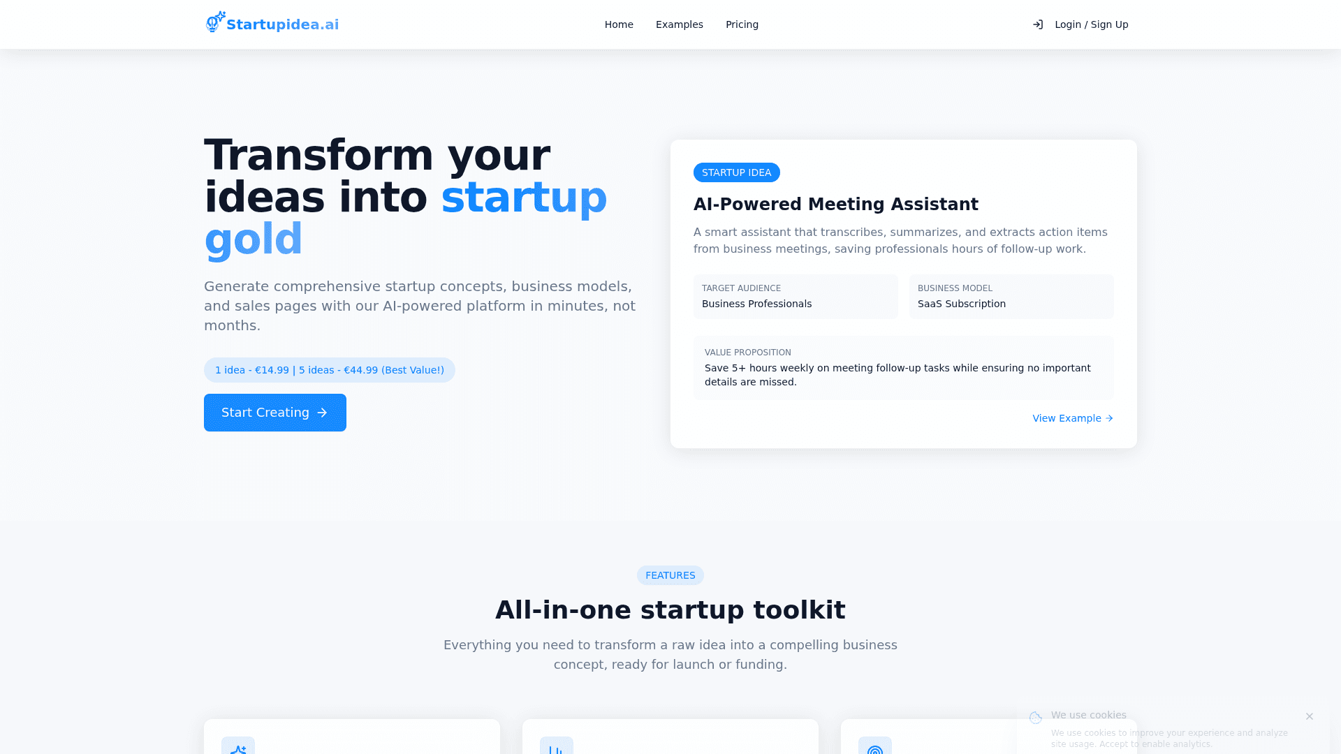 Startupidea.ai Product Details