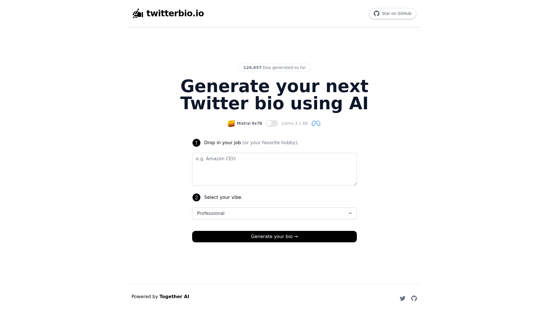 Twitterbio.io Product Details