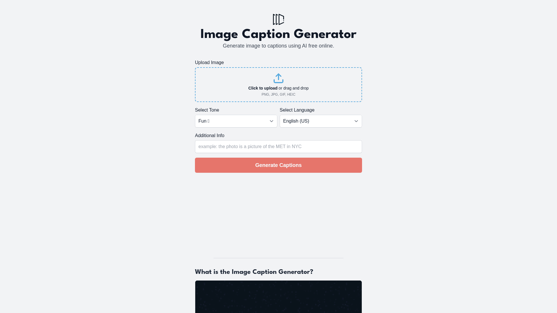 Image Caption Generator Product Details