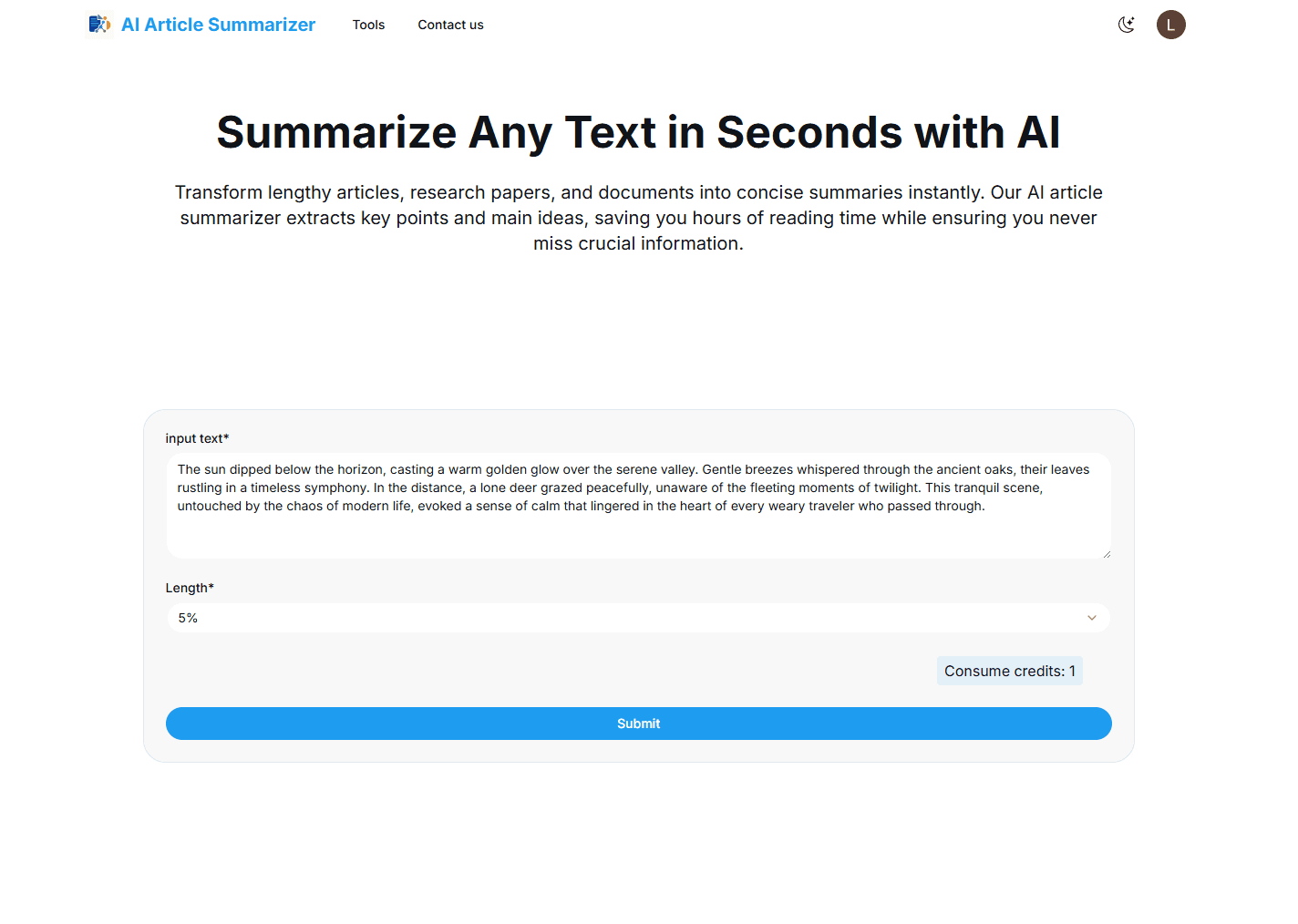 AI Article Summarizer Product Details