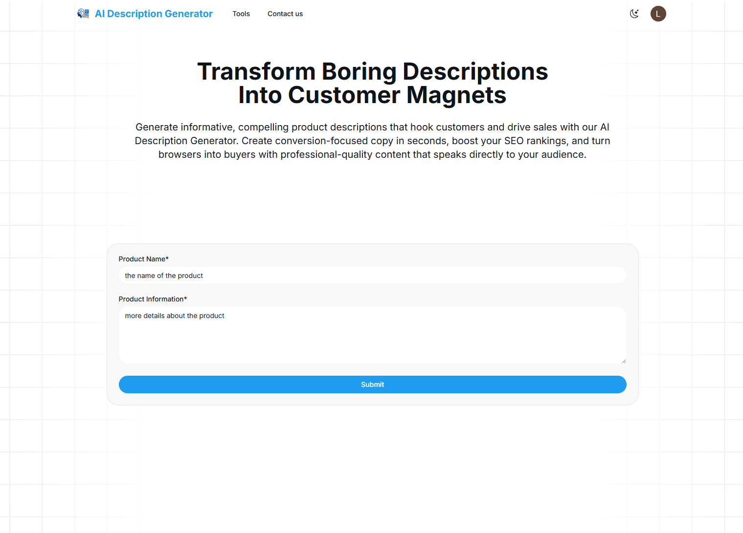 AI Description Generator Product Details