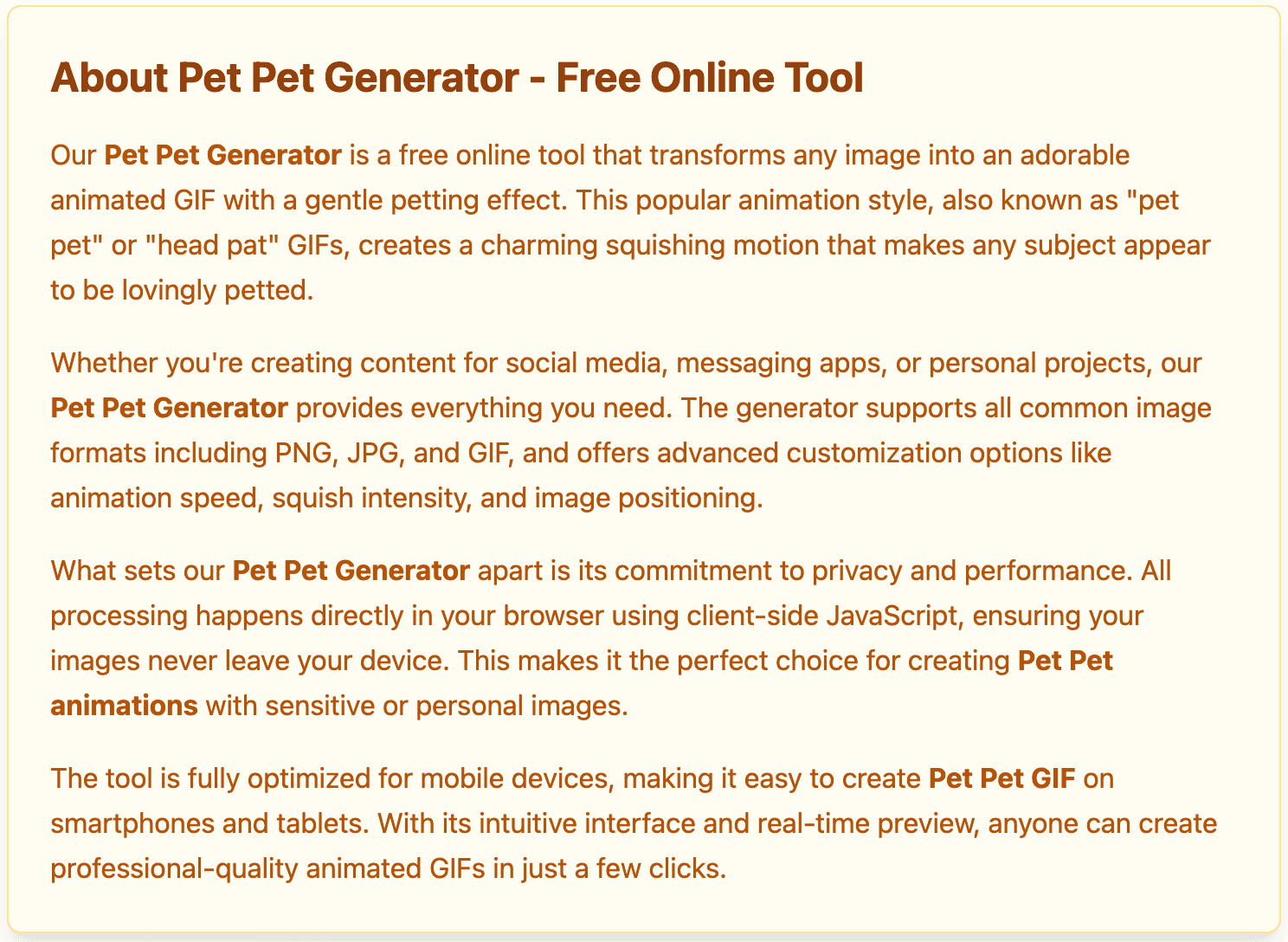 Pet Pet Generator Product Details