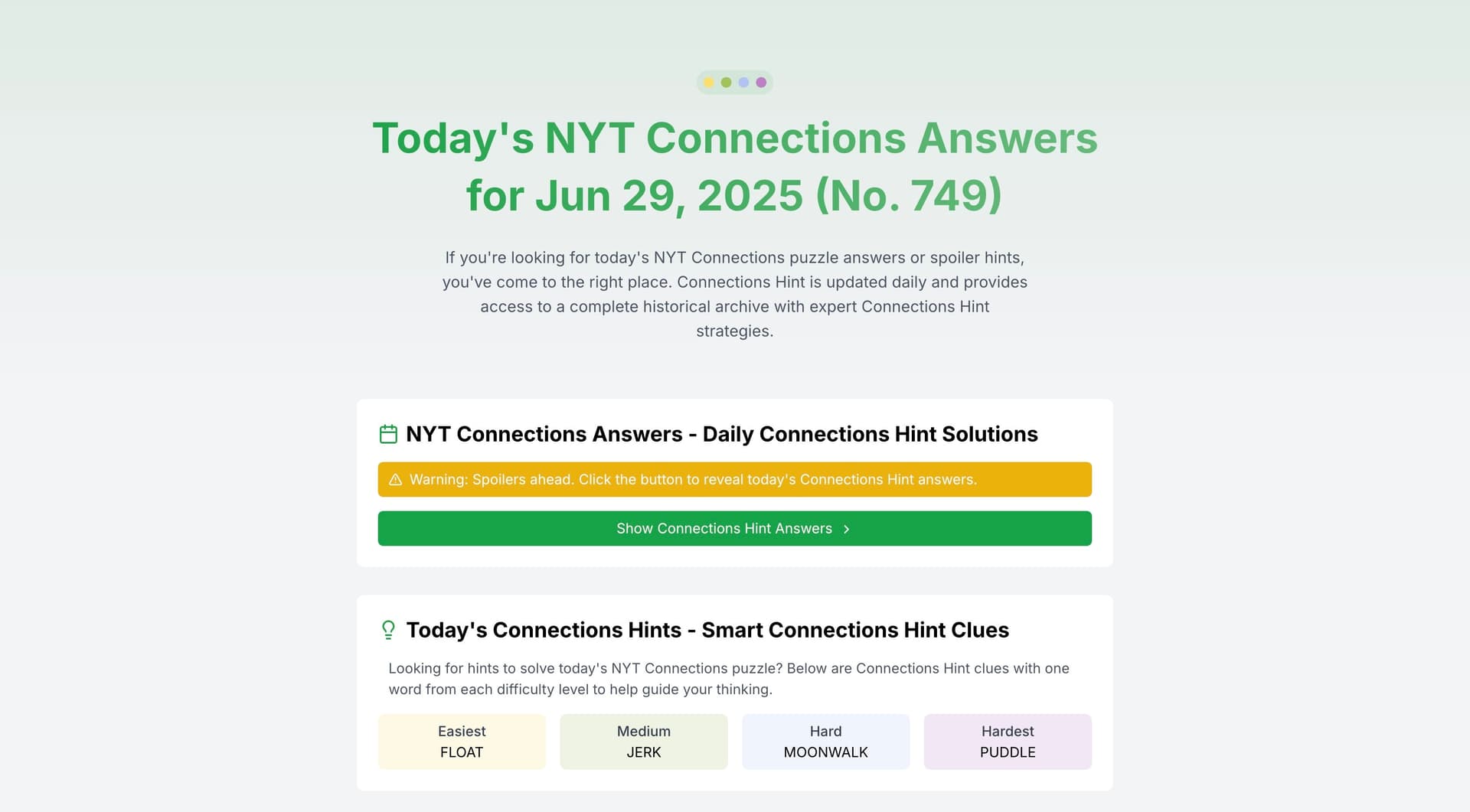 Connections Hint - 1