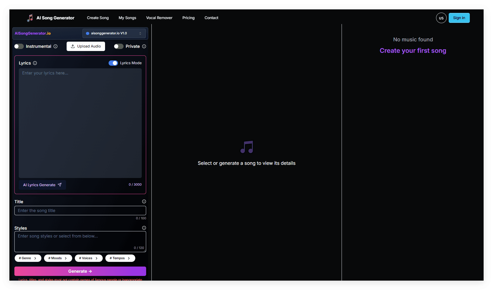AI Song Generator - 1
