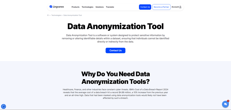 Lingvanex Data Anonymization Tool - 1