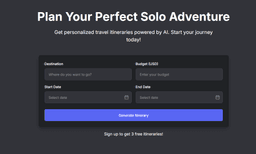 Solo Trip Planner - 1