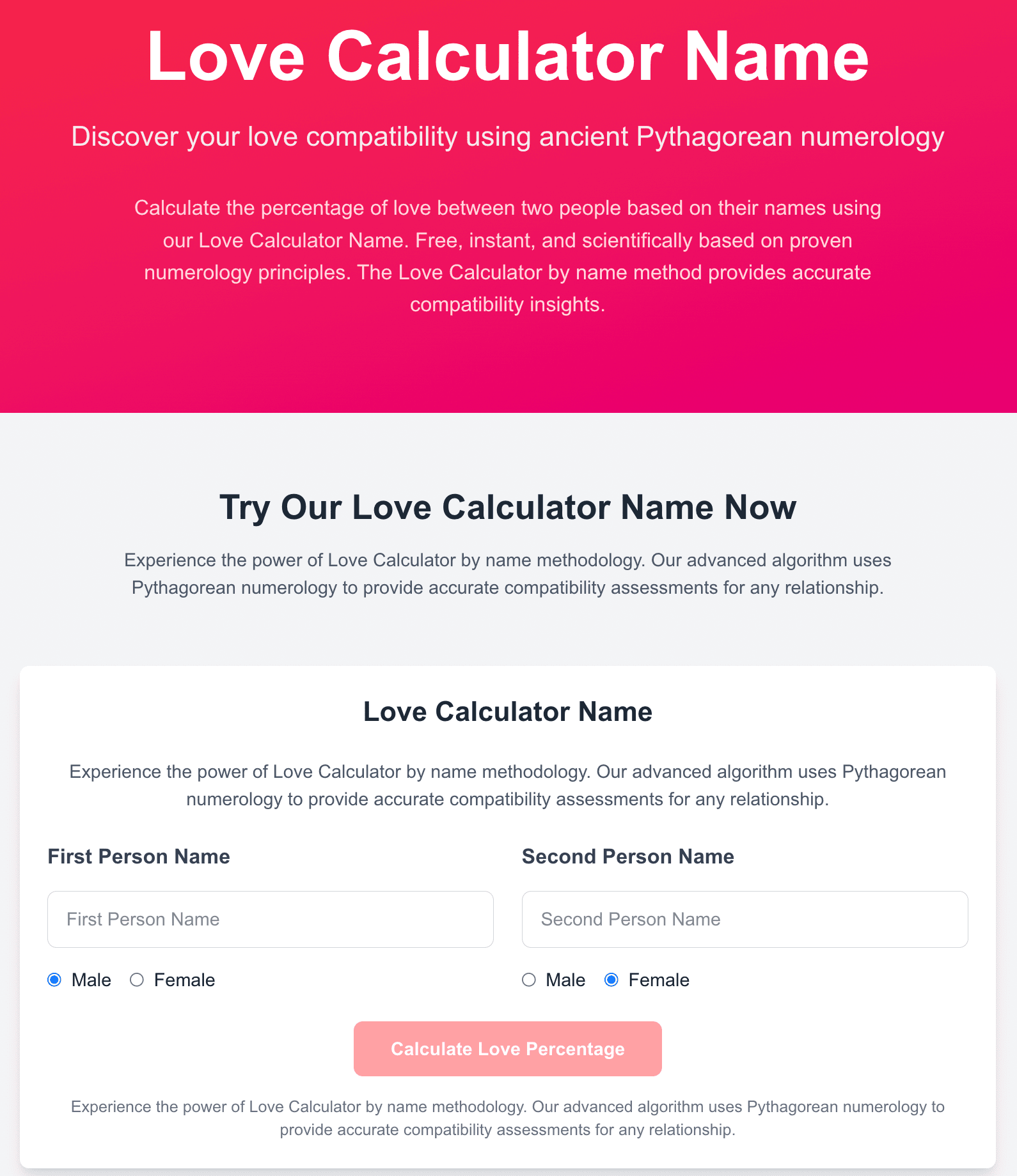 Love Calculator Name - 1