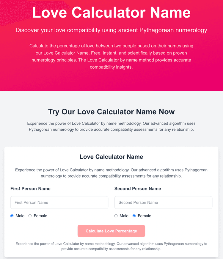 Love Calculator Name - 1