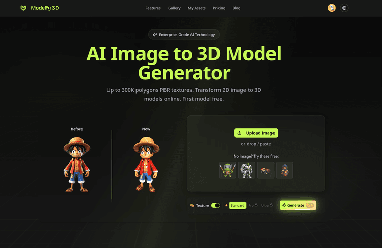 Modelfy 3d AI Image To 3d Model Generator - 1