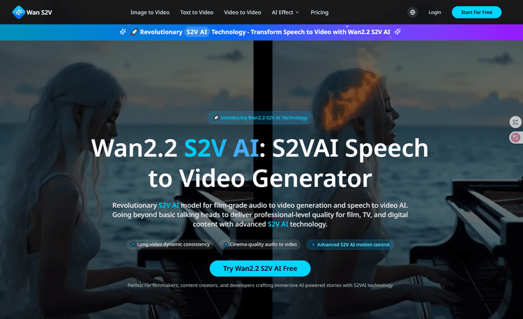 Wan2.2 S2v AI S2vai Speech To Video Generator - 1