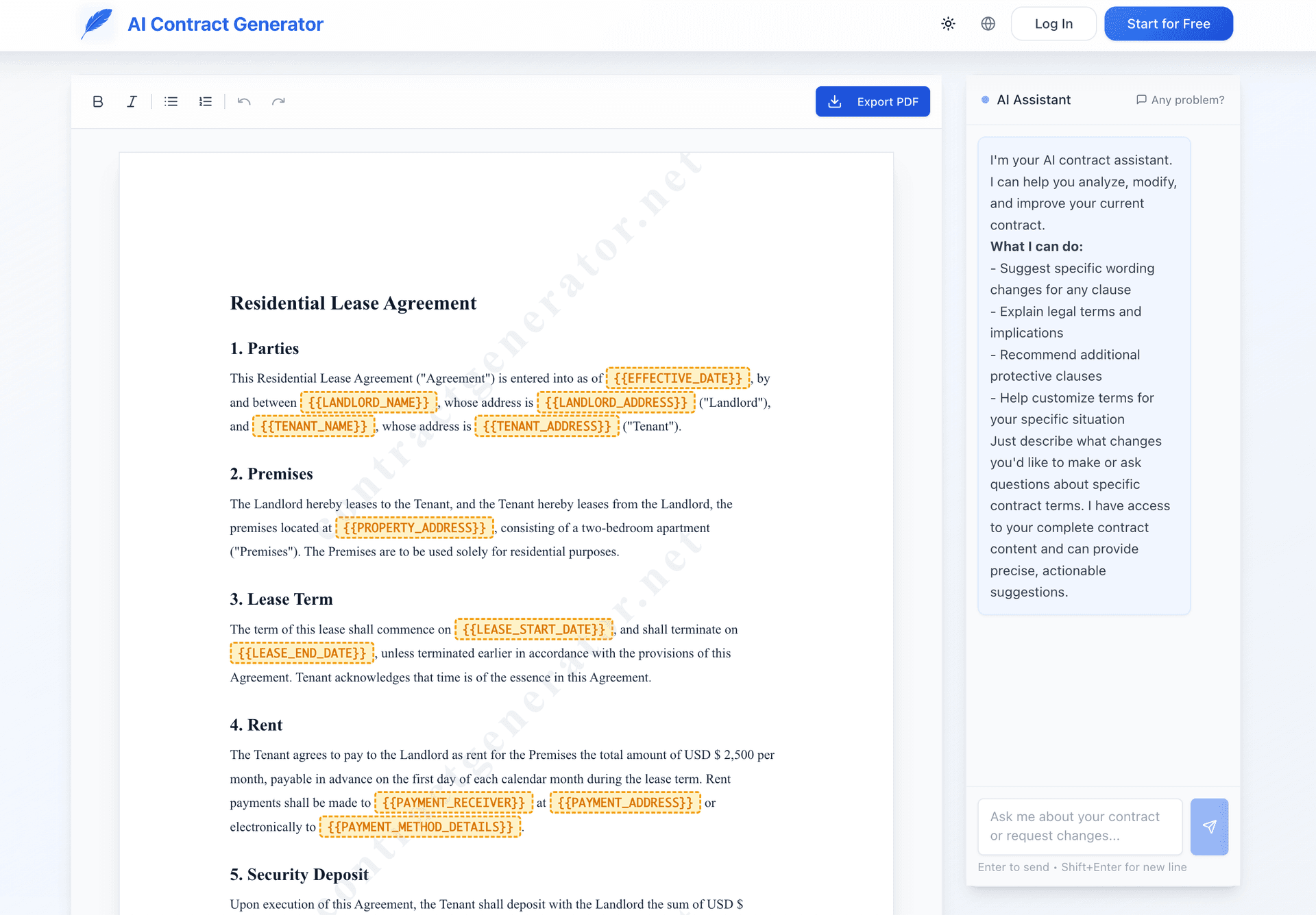 AI Contract Generator - 2