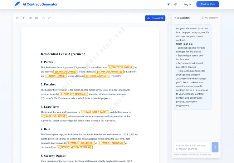 AI Contract Generator - 2