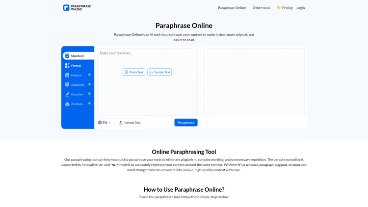 Paraphrase Online - 1