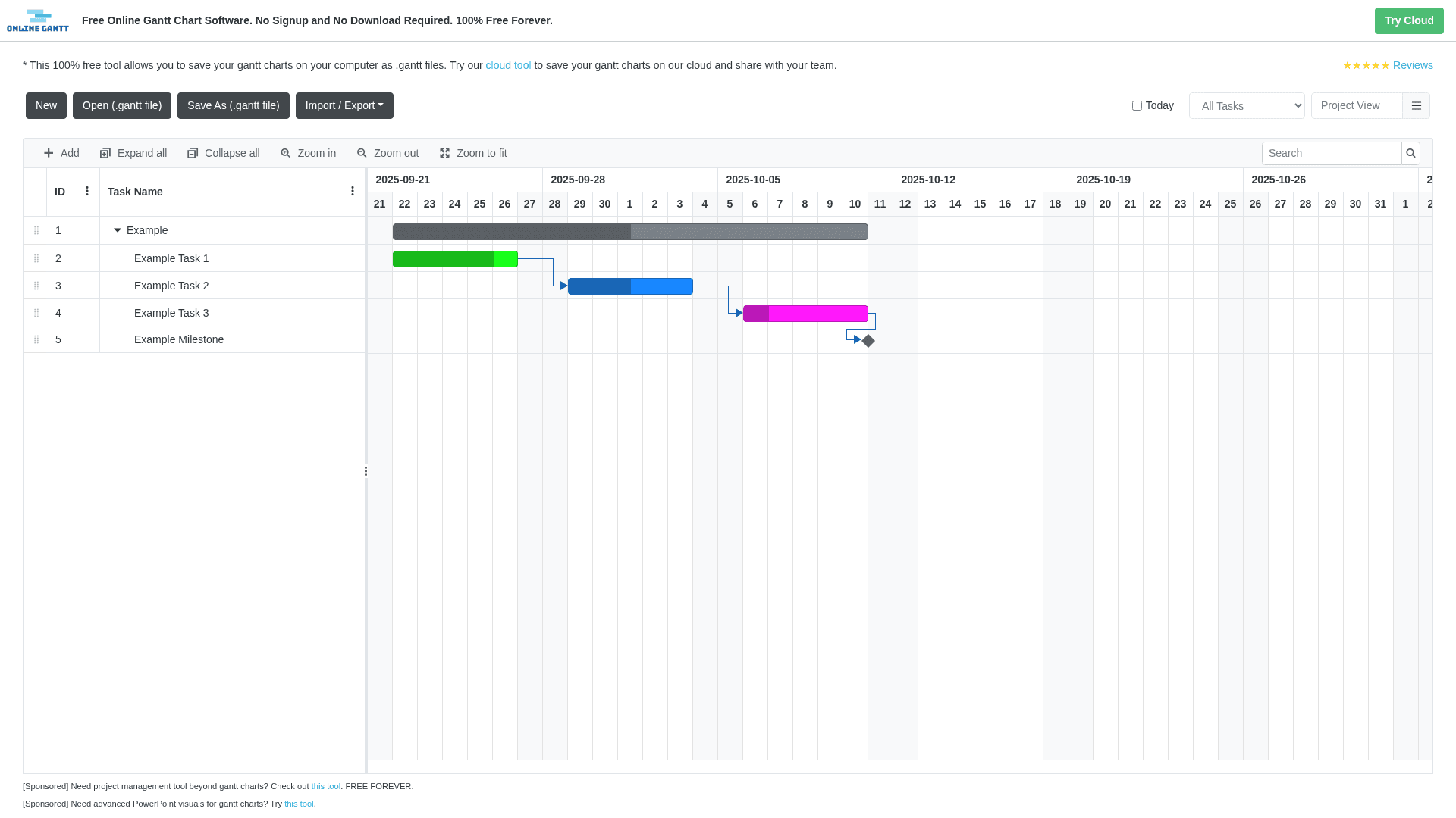 Online Gantt - 1