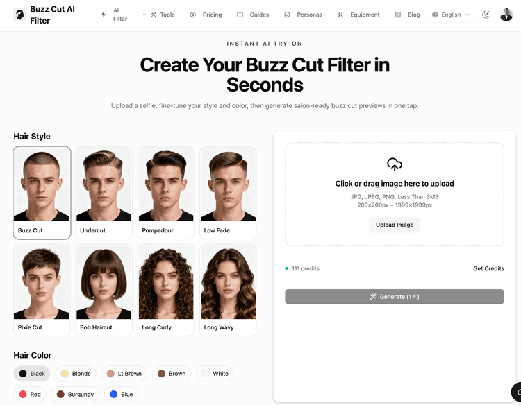 Buzz Cut AI Filter - 1