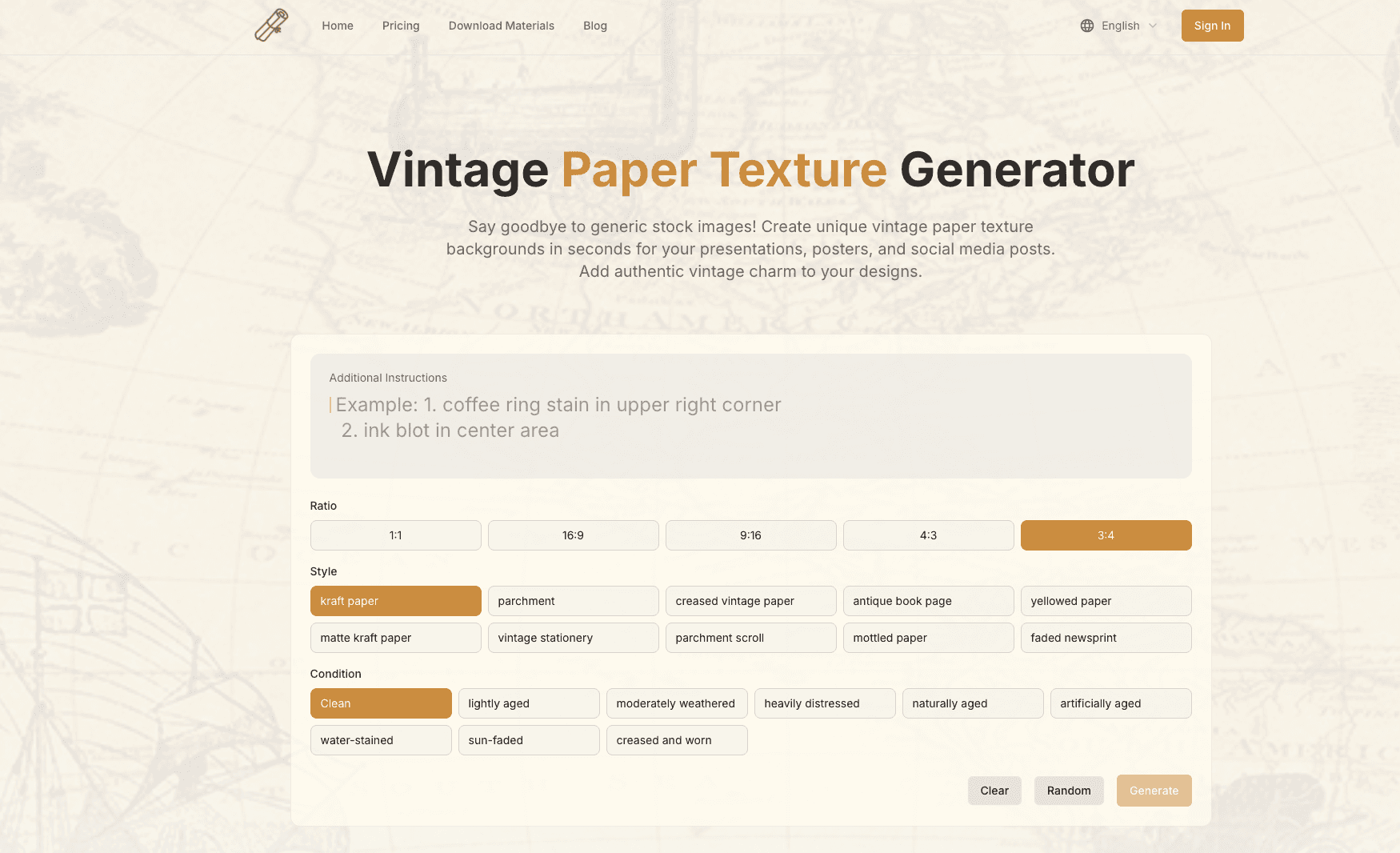 Vintage Paper Generator - 1