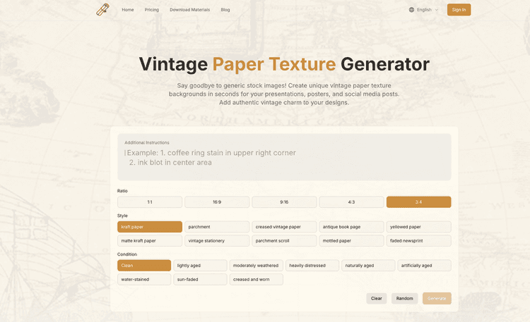 Vintage Paper Generator - 1